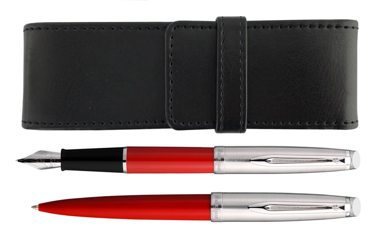 Waterman Embleme Red Set Vulpen + Balpen + pen-etui